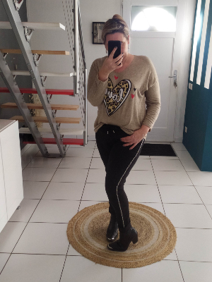 Pantalon Bande gris 