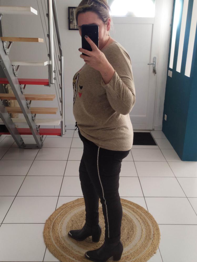 Pantalon Bande gris 